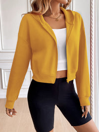 Ivy Lane Zip Up Dropped Shoulder Hooded Jacket Trandify Deal