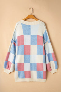 Color Block Open Front Long Sleeve Cardigan Trandify Deal
