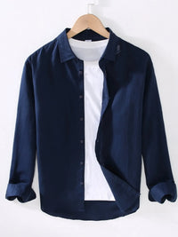 Breathable cotton men’s shirt for work or weekend – wrinkle-resistant fabric