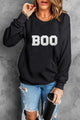 BOO Round Neck Long Sleeve Sweatshirt Trandify Deal