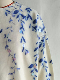 Women's Sequin Crewneck Sweater - Long Sleeve Party Wear