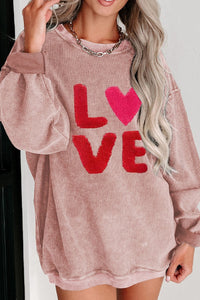 Valentine’s Day LOVE Round Neck Long Sleeve Sweatshirt - Trandify Deal
