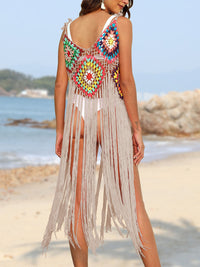 Fringe Spaghetti Strap Cover-Up Trandify deal