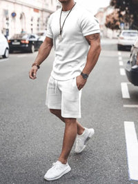 Men’s Plus Size Summer Outfit – 2-Piece T-Shirt & Shorts Set | Free Shipping