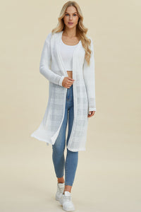 Double Take Full Size Open Front Longline Cardigan Trandify deal