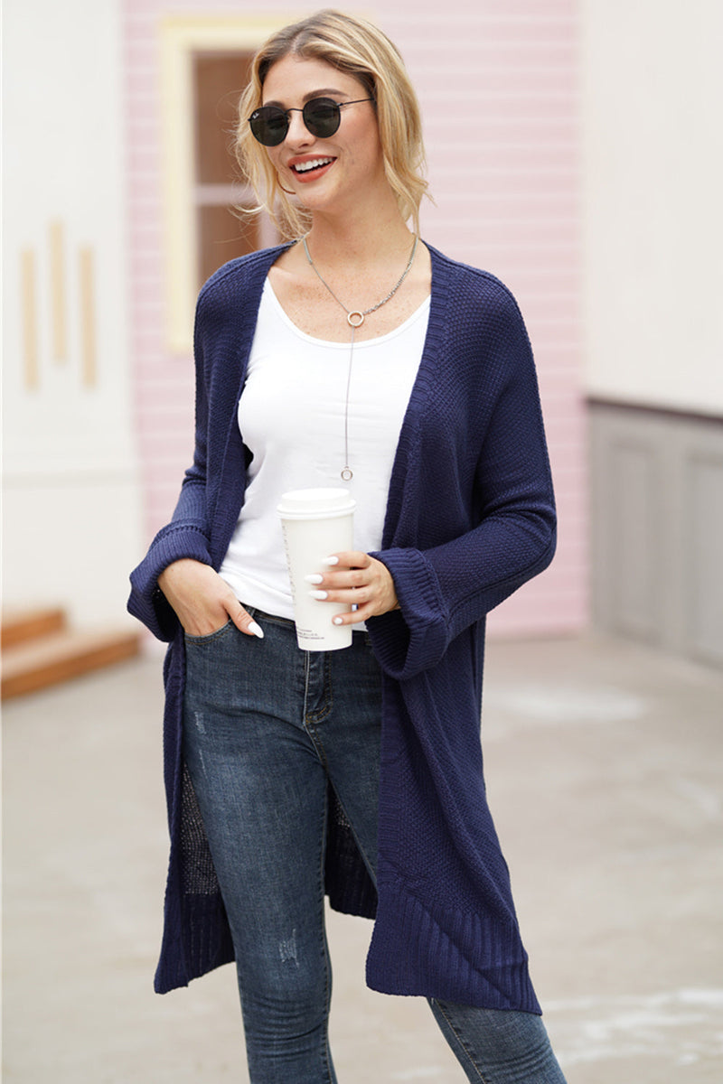 Open Front Long Sleeve Cardigan Trandify Deal