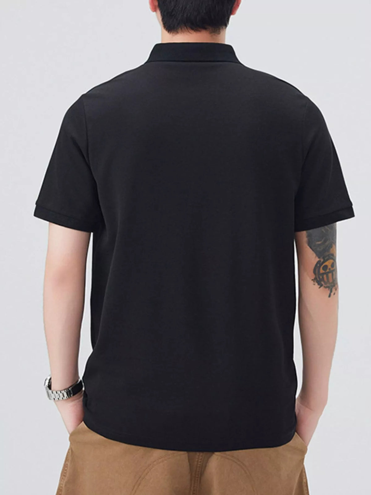 Men's Plus Size Button Detail Short Sleeve Polo