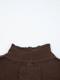 Y2K patchwork jacquard long sleeve top with lettuce trim for women, price on sale.