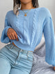 Women's Cropped Cable Knit Sweater | Crewneck Top