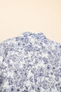 Women’s stylish mock neck blouse in floral print, U.S. fashion trend 2025