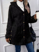 Women's Thick Fleece Jacket | Button-Down Hooded Outerwear