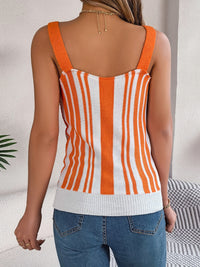 Openwork Striped V-Neck Tank Trandify deal