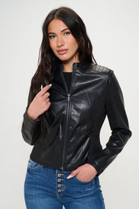 Coalition LA Zip Up Vegan Moto Jacket Trandify Deal
