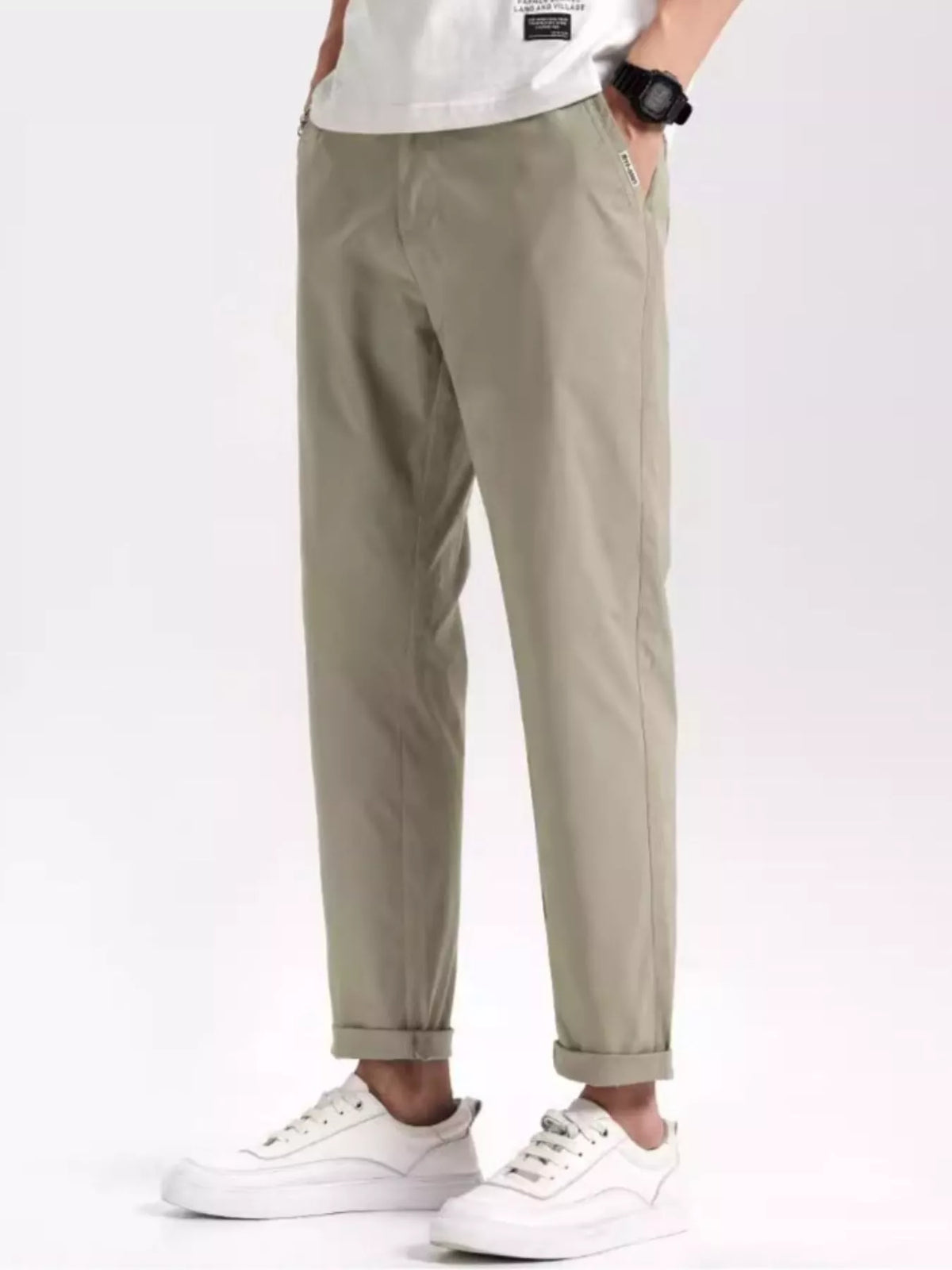 Men's Straight Leg Pants with Drawstring | Comfort Fit