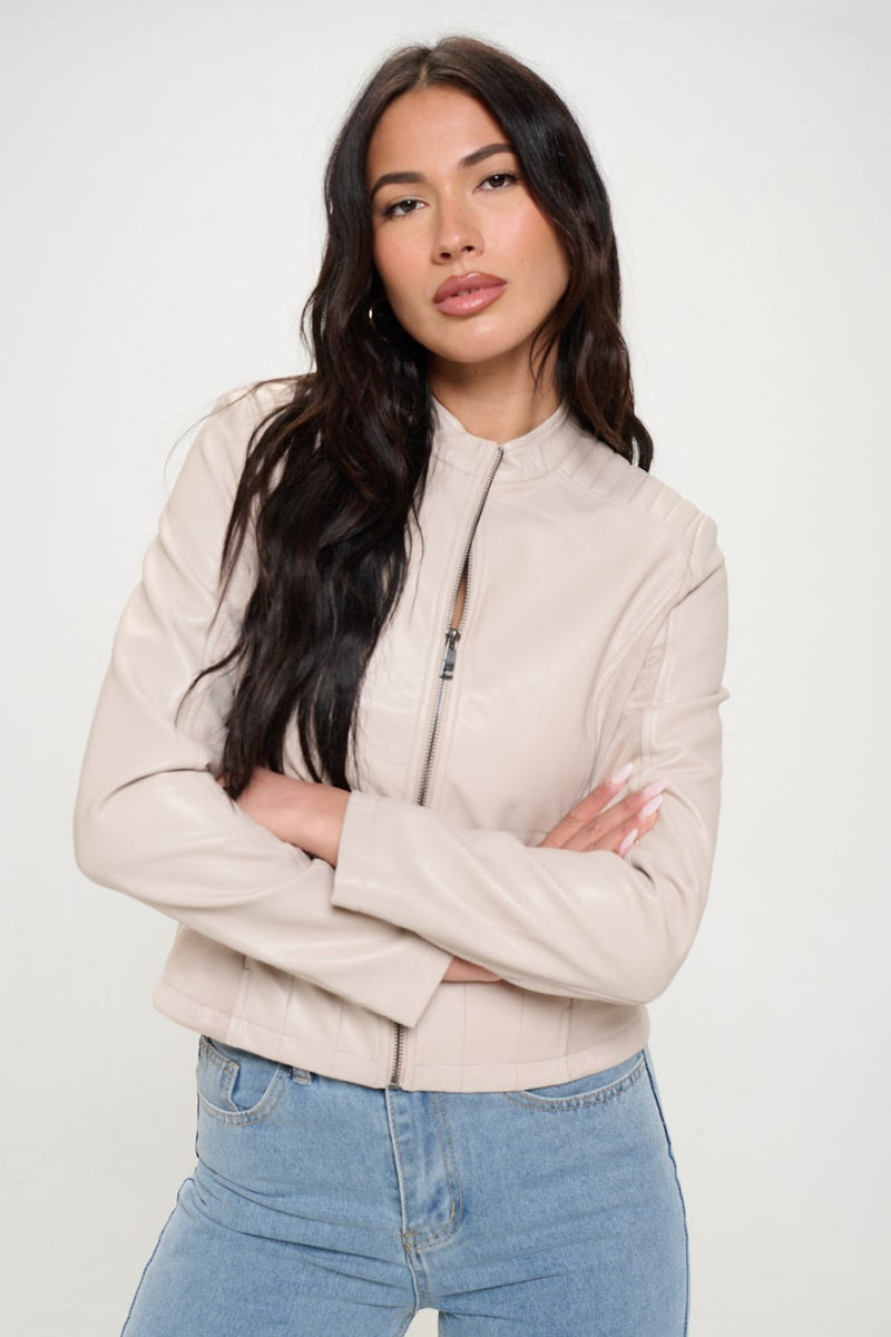 Coalition LA Zip Up Vegan Moto Jacket Trandify Deal