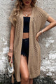 Openwork Open Front Short Sleeve Cardigan Trandify deal