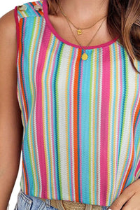 Striped Wide Strap Tank Trandify deal