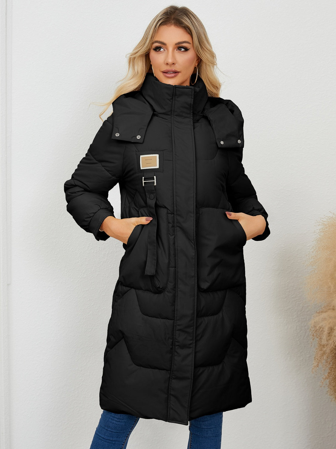 Long Sleeve Longline Hooded Winter Coat Trandify Deal