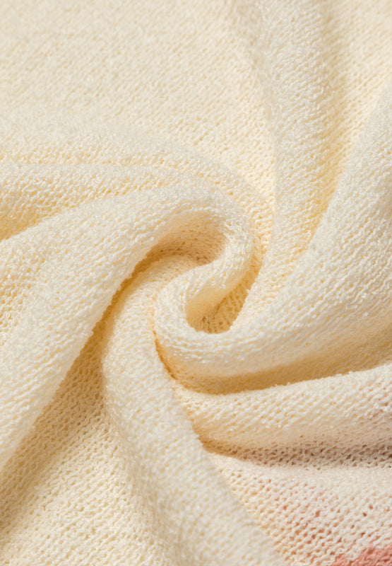 Contrast Star Raw Hem Long Sleeve Knit Top Trandify deal