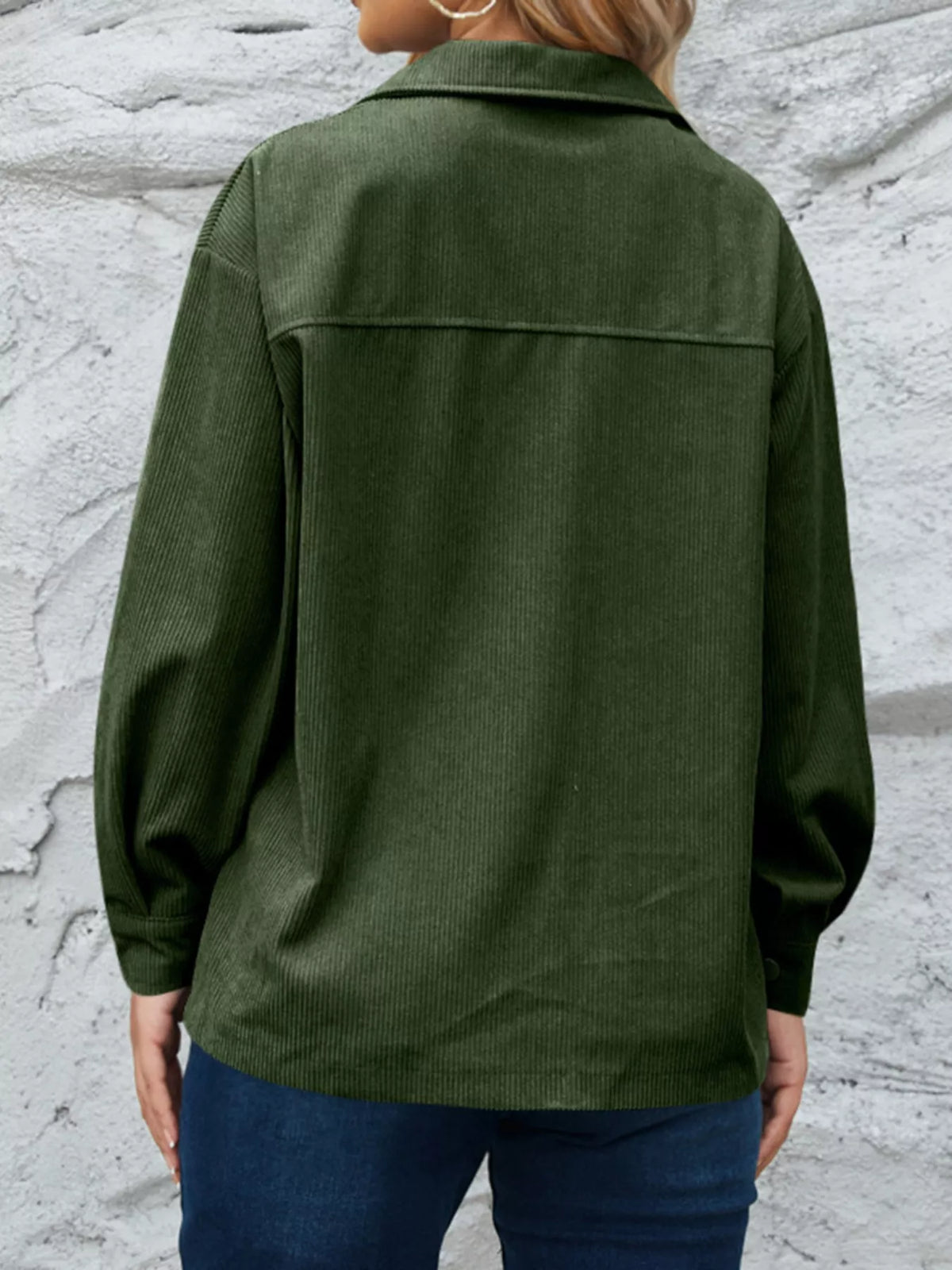 Women's Corduroy Shacket - Pocketed Overshirt