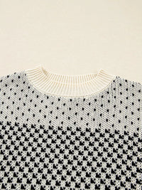 Women's contrast color lantern sleeve sweater