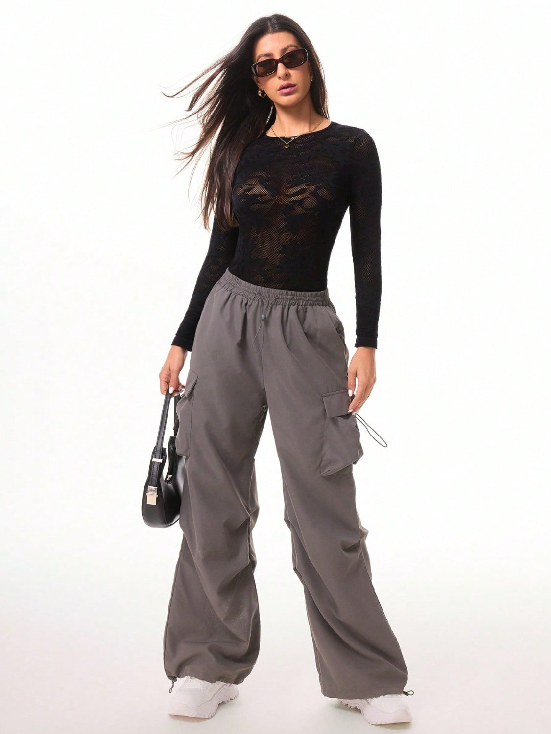 Round Neck Long Sleeve Lace Bodysuit Trandify Deal