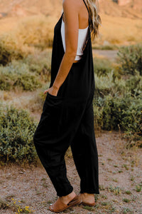 Double Take Full Size V-Neck Sleeveless Jumpsuit with Pockets - Trandify Deal