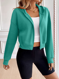 Ivy Lane Zip Up Dropped Shoulder Hooded Jacket Trandify Deal