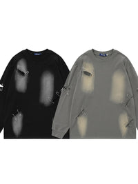 Men’s Distressed Vintage Tee – Soft Long Sleeve Crewneck | Free Shipping