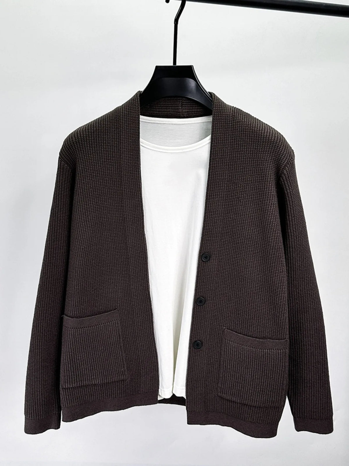 Men's Plus Size Button-Up Long Sleeve Cardigan – Casual Knit Sweater for Big & Tall Men