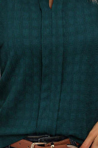 Notched Short Sleeve Blouse Trandify deal