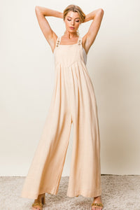 BiBi Texture Sleeveless Wide Leg Jumpsuit Trandify deal