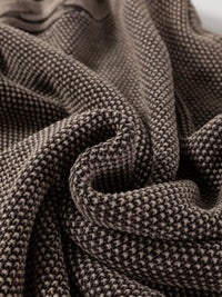 Women's beige cable knit cotton sweater casual crewneck pullover