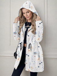 Women's lightweight zip up hoodie jacket in White with front pockets.