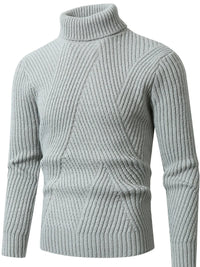 Men's Plus Size Ribbed Turtleneck Sweater – Warm Winter Fashion