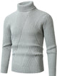 Men's Plus Size Ribbed Turtleneck Sweater – Warm Winter Fashion