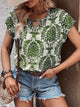 Printed Short Sleeve Blouse Trandify deal