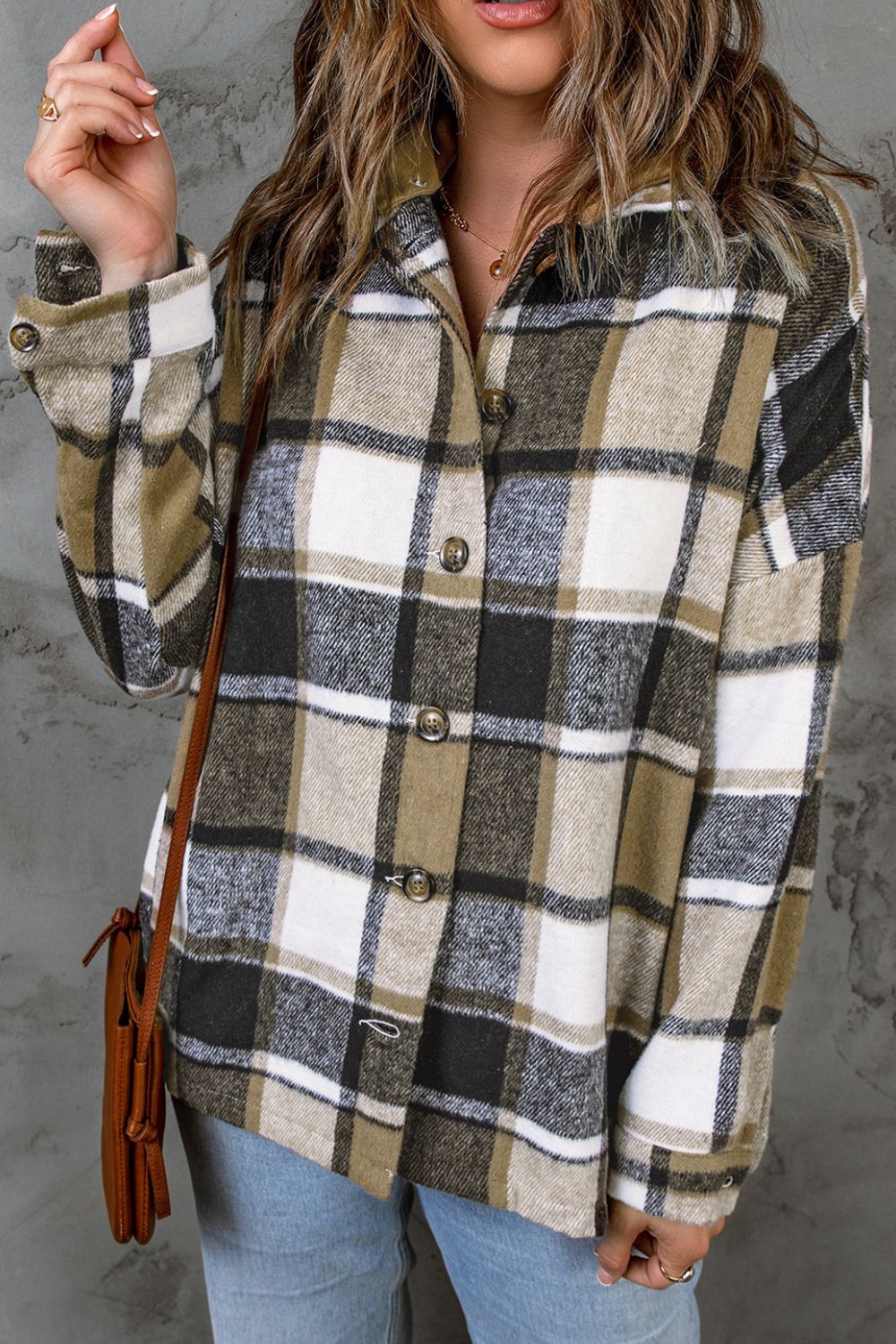 Plaid Button Up Hooded Shacket Trandify Deal