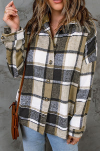 Plaid Button Up Hooded Shacket Trandify Deal