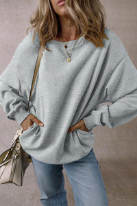 Round Neck Long Sleeve Sweatshirt Trandify Deal