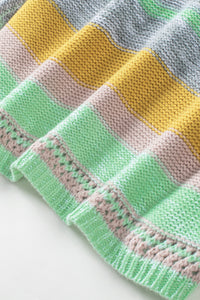 Contrast Striped Boat Neck Dropped Shoulder Sweater Trandify Deal