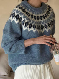 Round Neck Long Sleeve Sweater Trandify Deal