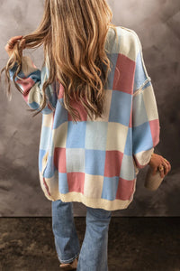 Color Block Open Front Long Sleeve Cardigan Trandify Deal