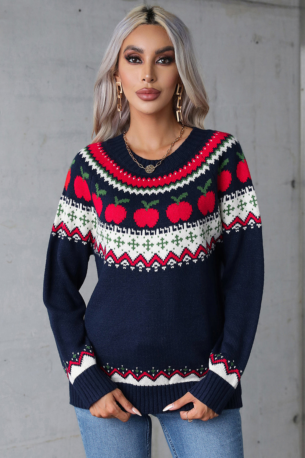 Angel Wings Graphic Round Neck Long Sleeve Sweater Trandify Deal