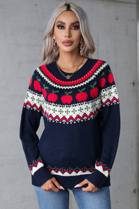 Angel Wings Graphic Round Neck Long Sleeve Sweater Trandify Deal