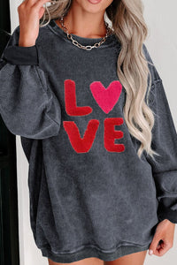 Valentine’s Day LOVE Round Neck Long Sleeve Sweatshirt - Trandify Deal