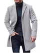 Men’s Plus Size Classic Long Sleeve Overcoat – Winter Wool Blend Coat