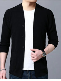 Men’s Plus Size Long Sleeve Cardigan with Pockets – Cozy & Stylish