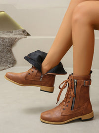 PU Leather Lace-Up Boots Trandify deal