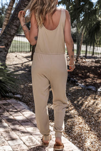 Drawstring Notched Wide Strap Jumpsuit Trandify deal
